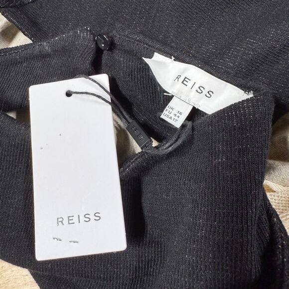 Reiss Ada Bow Back Jumpsuit in Black Women's Size 12 in New With Tags Condition - Picture 5 of 10